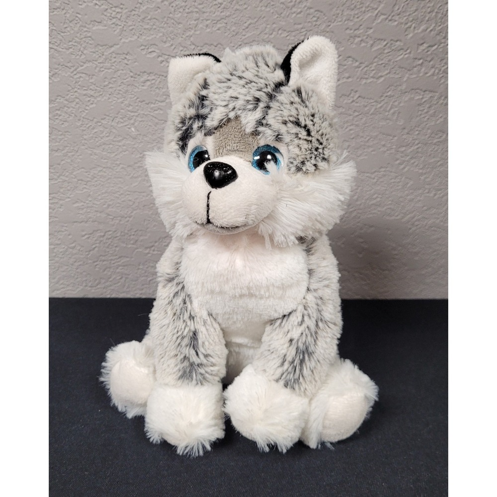 Fiesta Sitting Wolf Gray & White Plush Stuffed Animal (Missing Collar/Necklace)